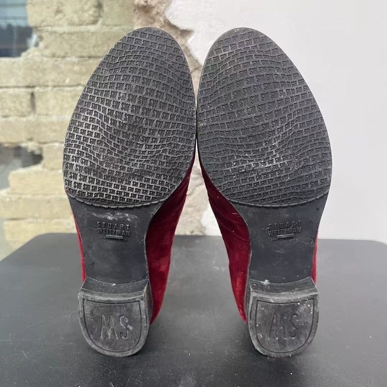 Gucci Red Suede Slip-On Shoes with Embroidery-yf Size US 5 / EU 37 - 7 Thumbnail