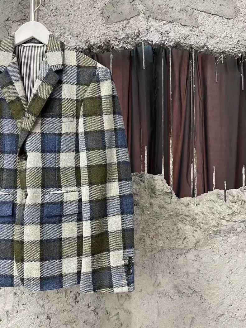 Thom Browne Thom Browne Checked Suit Jacket Size 00-yf Size US XXS / EU 40 - 4 Thumbnail