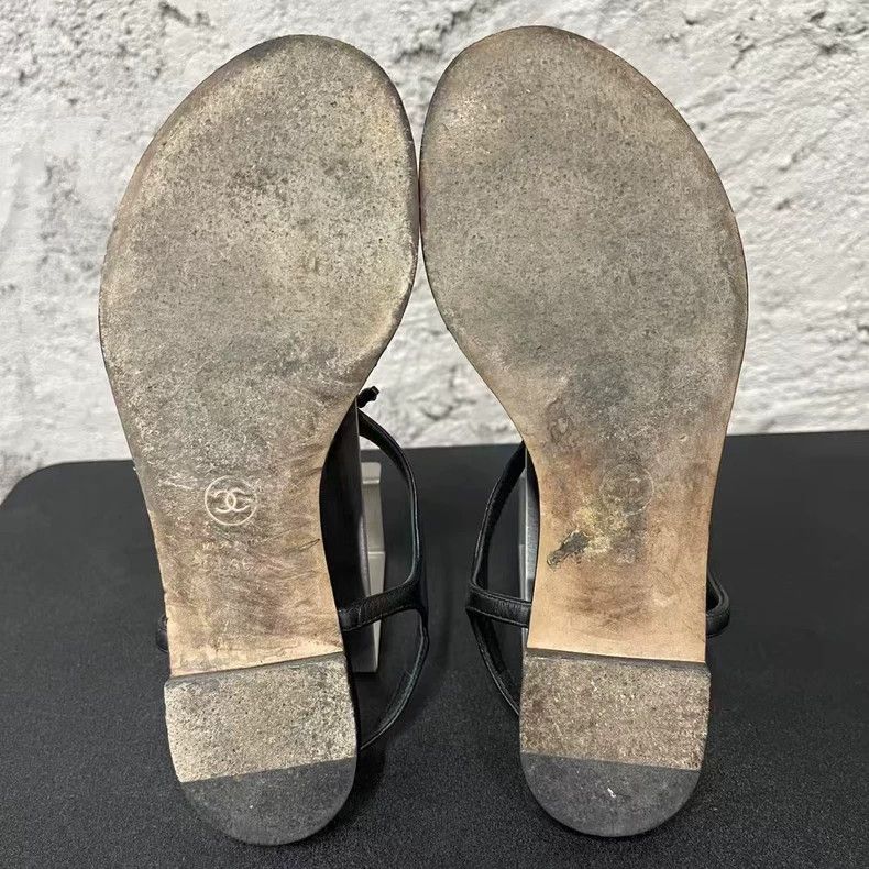 Chanel Chanel Black Sandals Size 36-yf Size US 5.5 / EU 38 - 7 Thumbnail