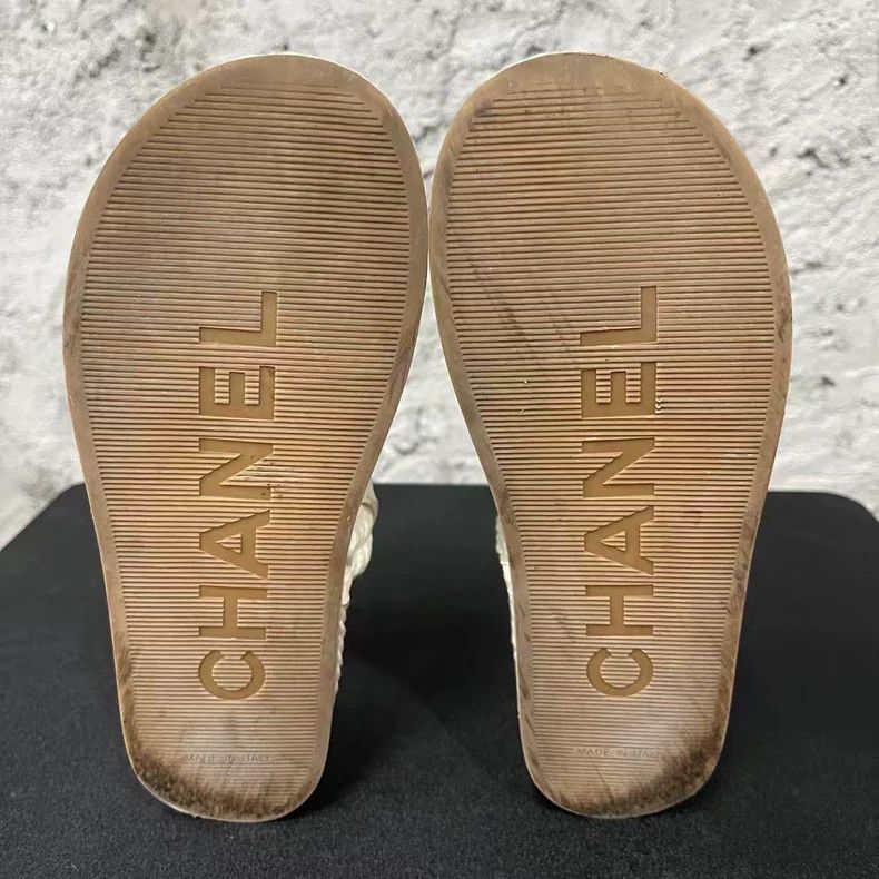 Chanel Chanel White Sandals with Rope Detail-yf Size US 6 / EU 39 - 7 Thumbnail