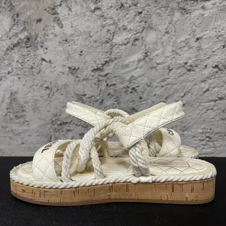 Chanel Chanel White Sandals with Rope Detail-yf Size US 6 / EU 39 - 5 Thumbnail