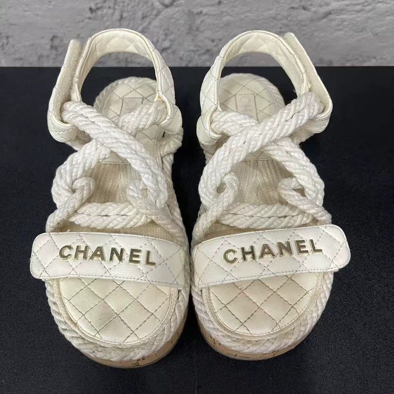 Chanel Chanel White Sandals with Rope Detail-yf Size US 6 / EU 39 - 6 Thumbnail