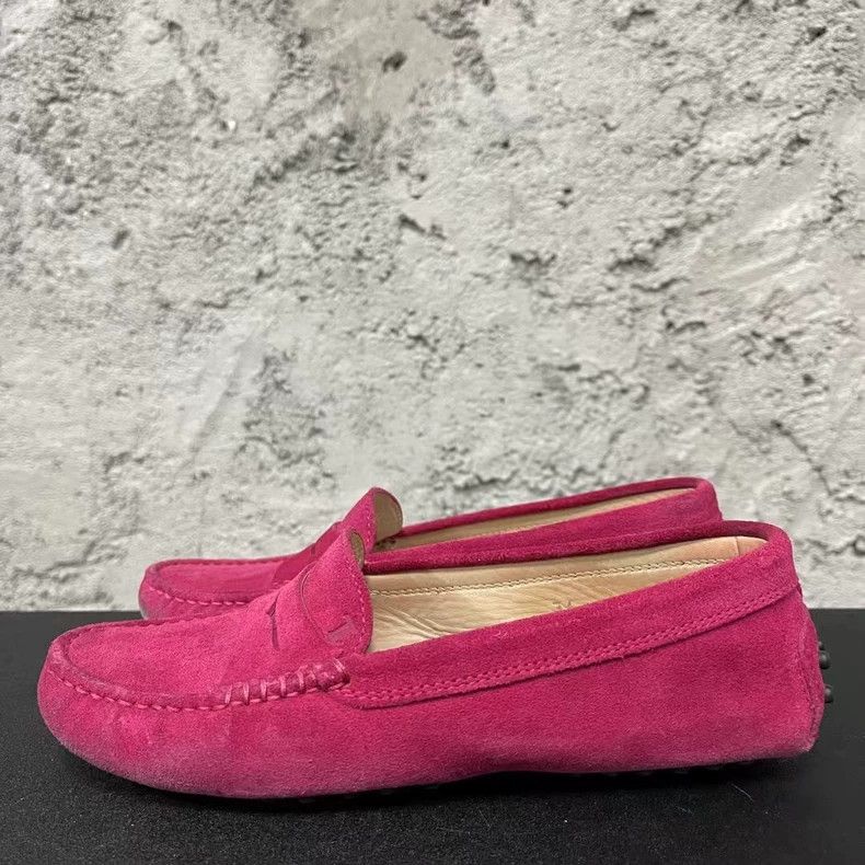 Tod's Tods Suede Moccasins Pink Size 34-yf Size US 5 / EU 37 - 2 Thumbnail