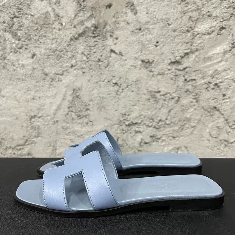 Hermes Hermes Slide Sandals in Light Blue Color-yf Size US 5.5 / EU 38 - 2 Thumbnail