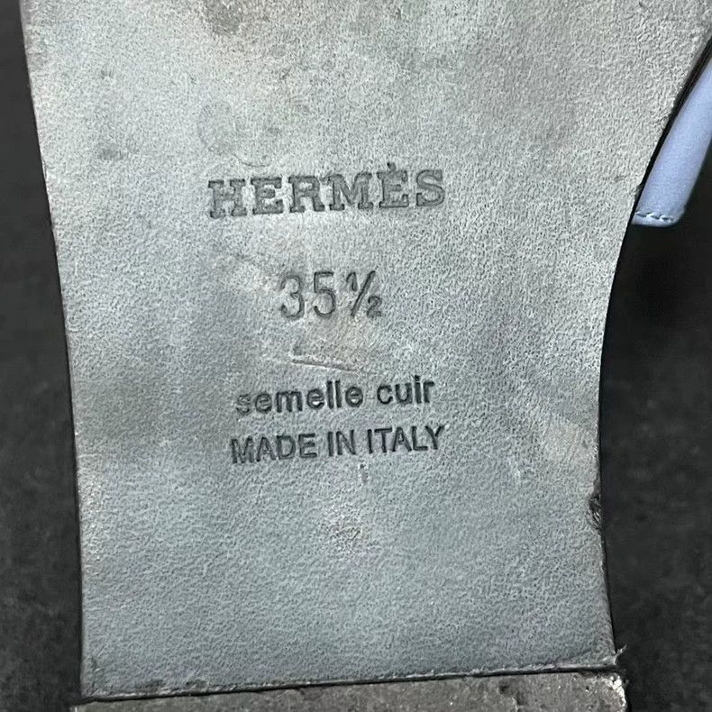 Hermes Hermes Slide Sandals in Light Blue Color-yf Size US 5.5 / EU 38 - 8 Thumbnail
