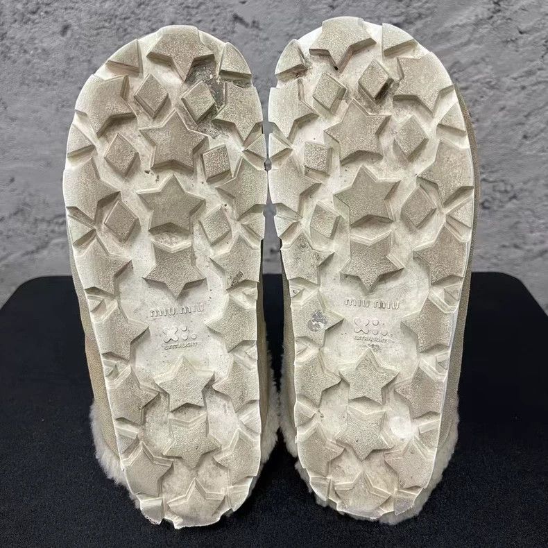 Miu Miu MiuMiu Suede Mule Slippers with Fur-yf Size US 6.5 / EU 39-40 - 7 Thumbnail