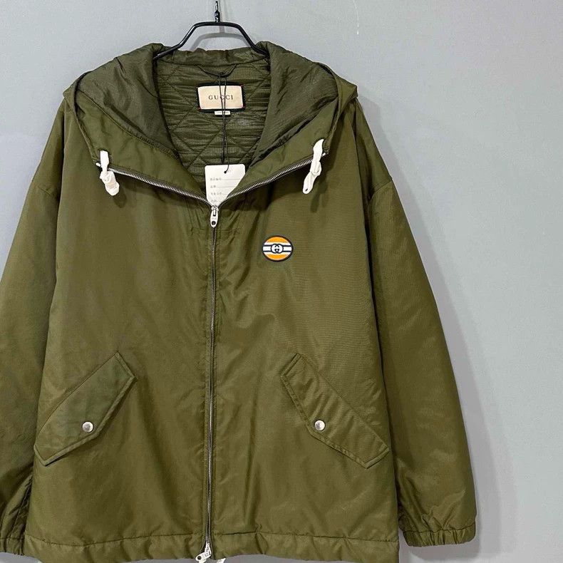 Gucci Green Embroidered Logo Jacket by GUCCI-yf Size US L / EU 52-54 / 3 - 2 Thumbnail