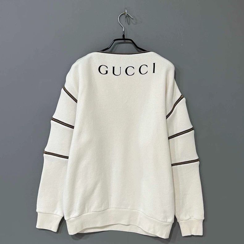 Gucci Beige Zipper Sweatshirt with Graphic Design-yf Size US XS / EU 42 / 0 - 4 Thumbnail