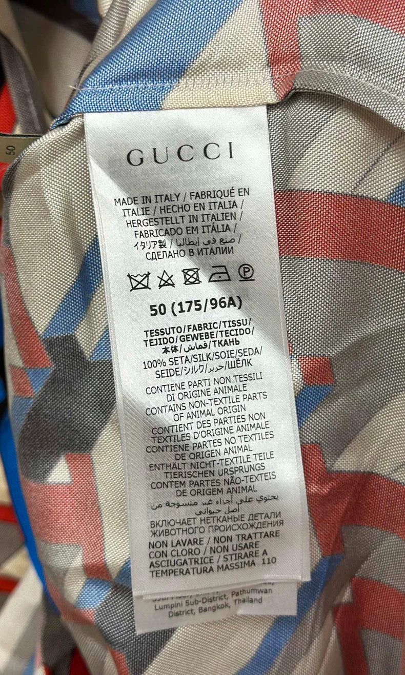 Gucci Gucci Silk Shirt with Graphic Print-yf Size US L / EU 52-54 / 3 - 6 Thumbnail