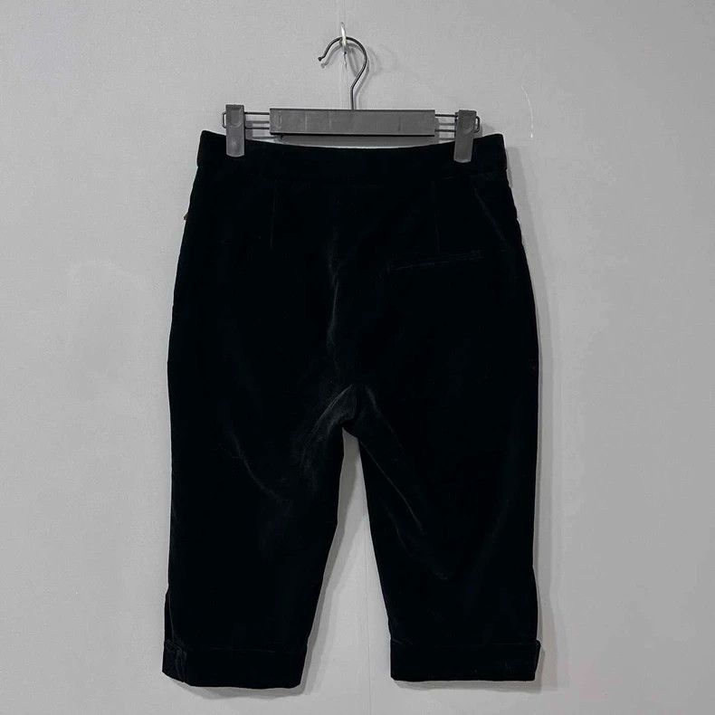 Dior Black Velvet Cropped Pants by Dior-yf Size US 34 / EU 50 - 3 Thumbnail