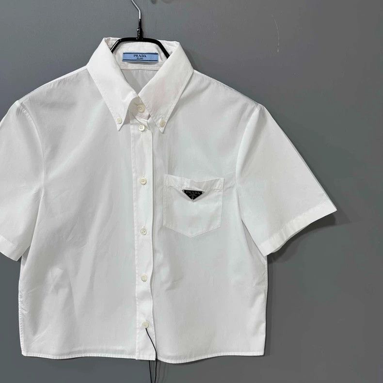 Prada Prada Short Sleeve Shirt with Logo-yf Size US M / EU 48-50 / 2 - 2 Thumbnail