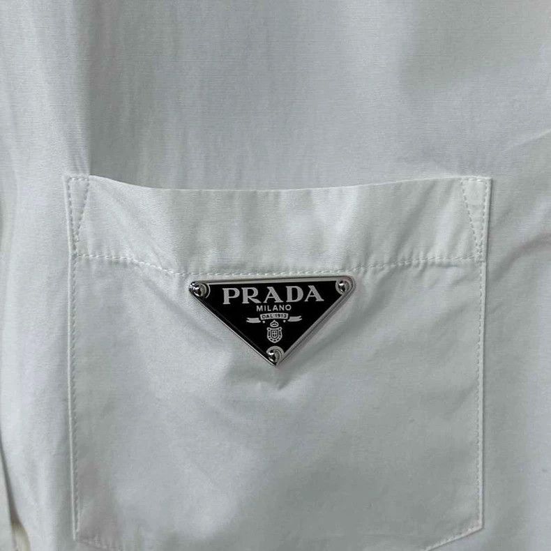 Prada Prada Short Sleeve Shirt with Logo-yf Size US M / EU 48-50 / 2 - 5 Thumbnail