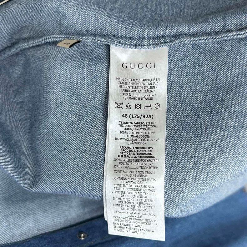 Gucci Gucci Denim Shirt with Bear Logo-yf Size US L / EU 52-54 / 3 - 6 Thumbnail