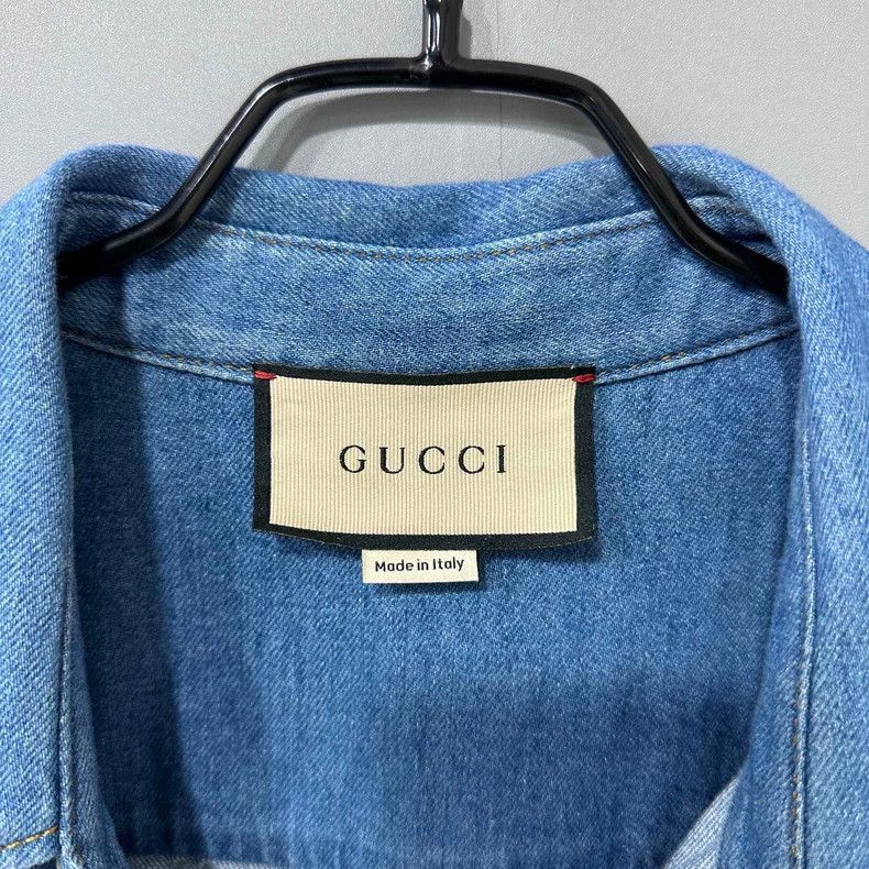 Gucci Gucci Denim Shirt with Bear Logo-yf Size US L / EU 52-54 / 3 - 5 Thumbnail