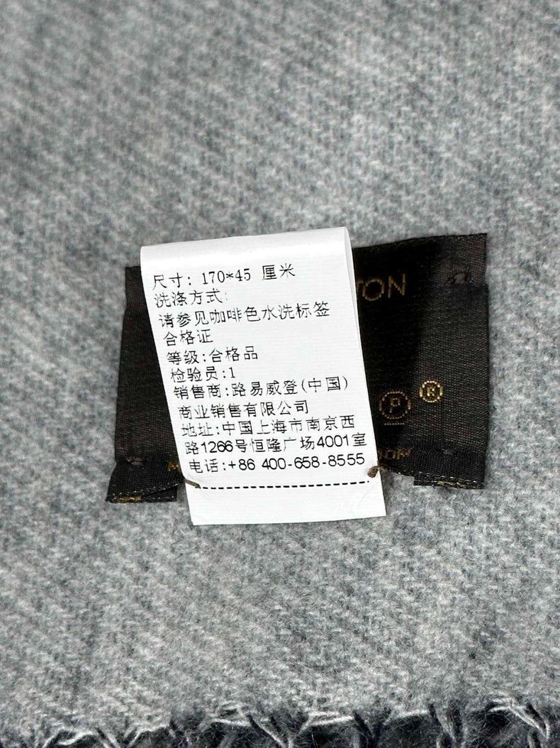 Classic Black Gray Cashmere Scarf-yf