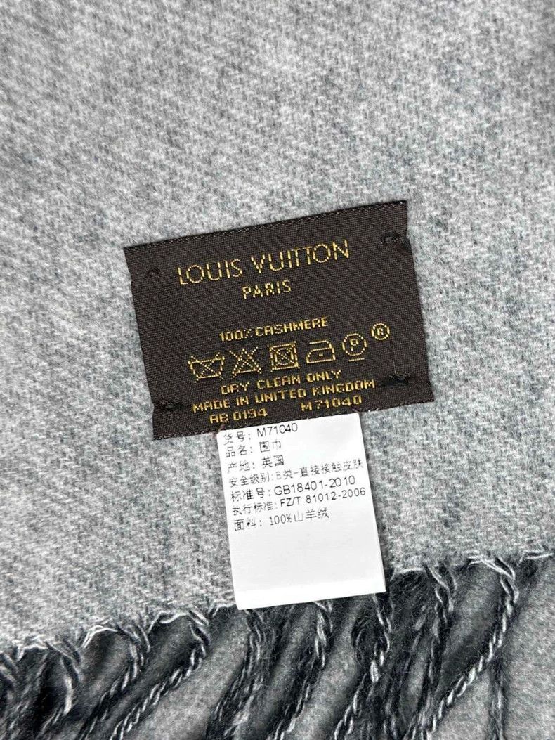 Classic Black Gray Cashmere Scarf-yf