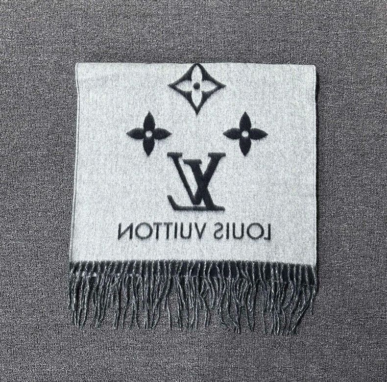 Classic Black Gray Cashmere Scarf-yf