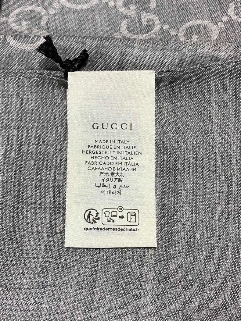 Gucci Gucci Printed Silk Scarf in Gray-yf Size ONE SIZE - 9 Thumbnail