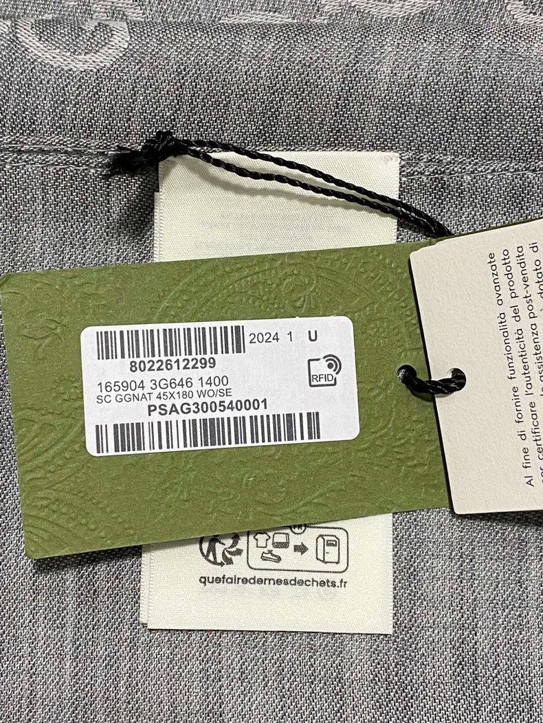 Gucci Gucci Printed Silk Scarf in Gray-yf Size ONE SIZE - 8 Thumbnail