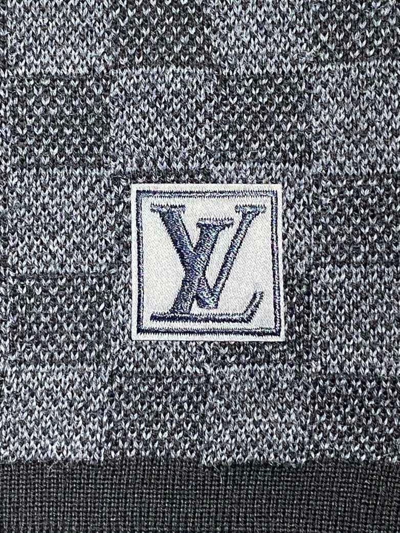 Louis Vuitton Black Gray Checkered Logo Scarf-yf Size ONE SIZE - 3 Thumbnail
