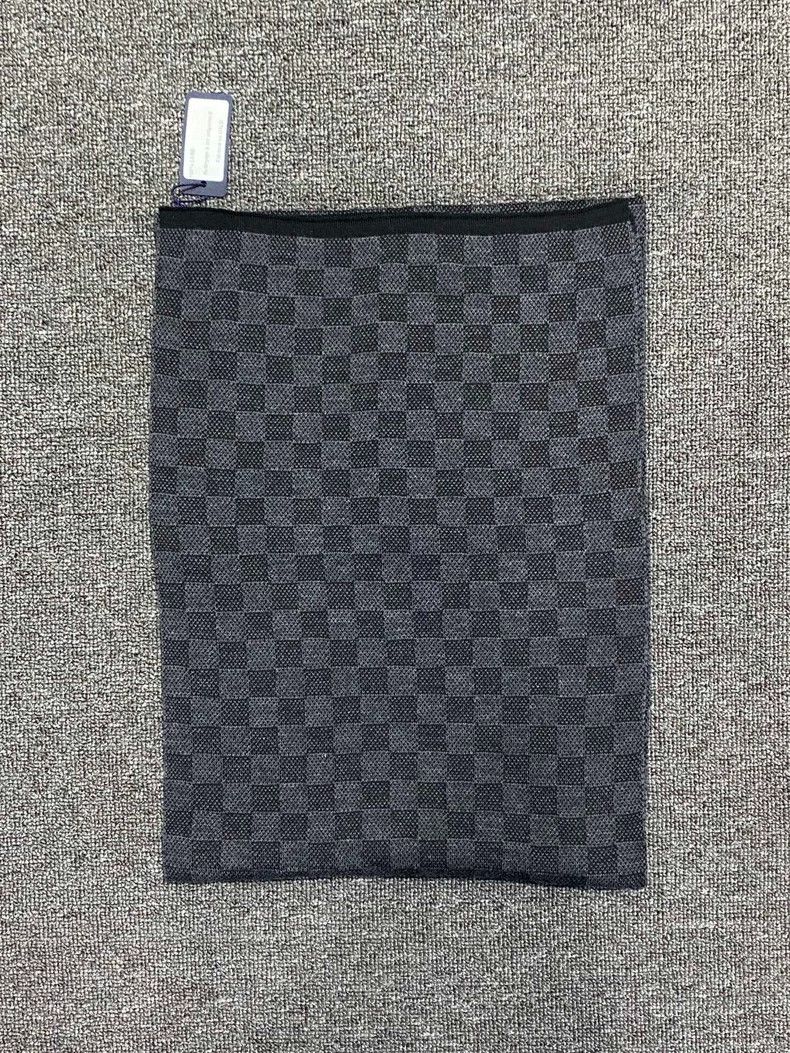 Louis Vuitton Black Gray Checkered Logo Scarf-yf Size ONE SIZE - 2 Thumbnail