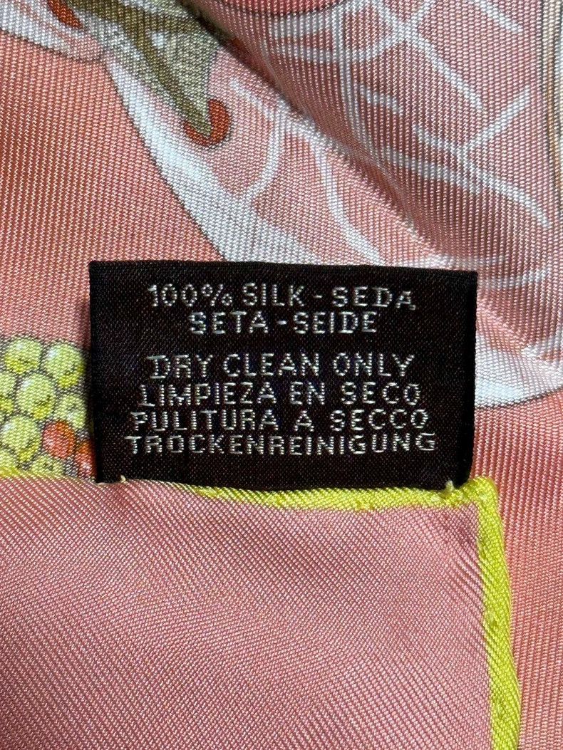 Hermes Hermes Pink Silk Scarf with Print-yf Size ONE SIZE - 5 Thumbnail