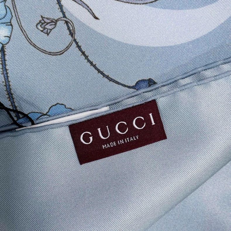 Gucci GUCCI Silk Scarf with Floral Design-yf Size ONE SIZE - 4 Thumbnail