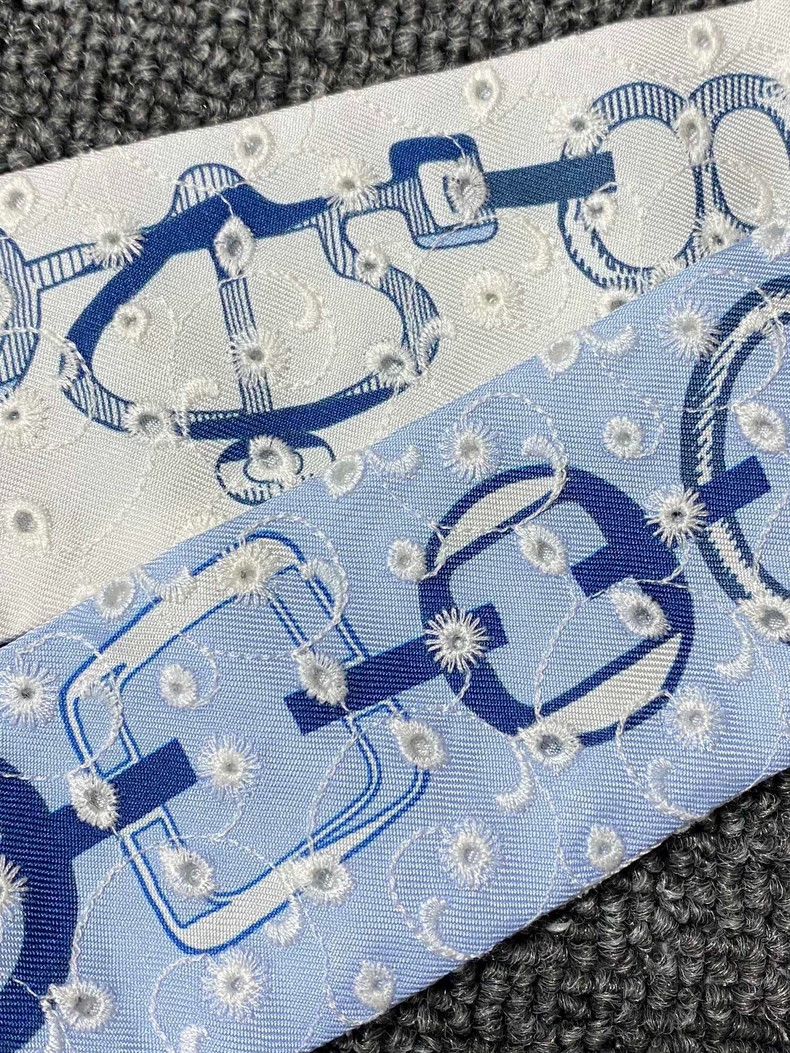 Hermes Hermès Twilly Embroidered Silk Ribbon Scarf-yf Size ONE SIZE - 2 Thumbnail