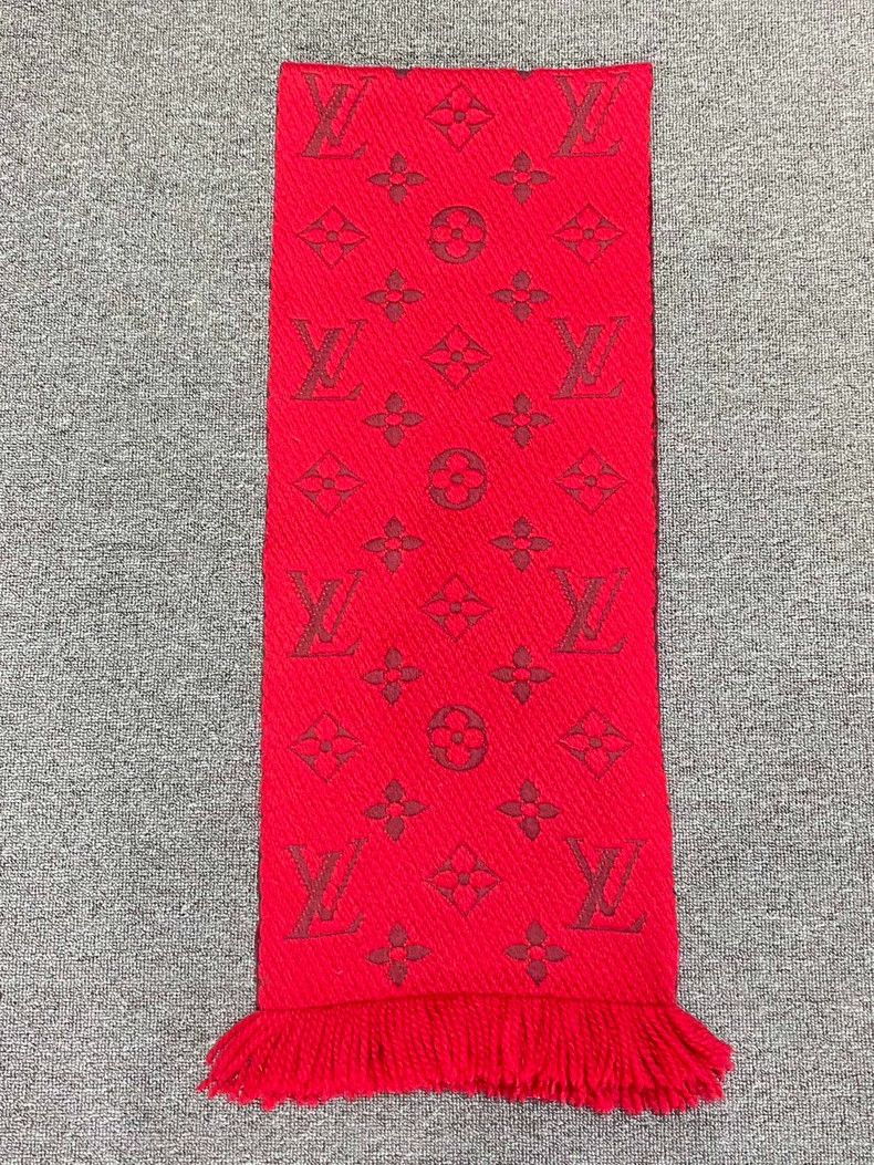 Louis Vuitton Red Wool Printed Scarf by Louis Vuitton-yf Size ONE SIZE - 3 Thumbnail