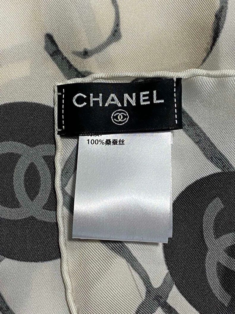 Chanel Chanel Silk Scarf with Floral Design-yf Size ONE SIZE - 3 Thumbnail