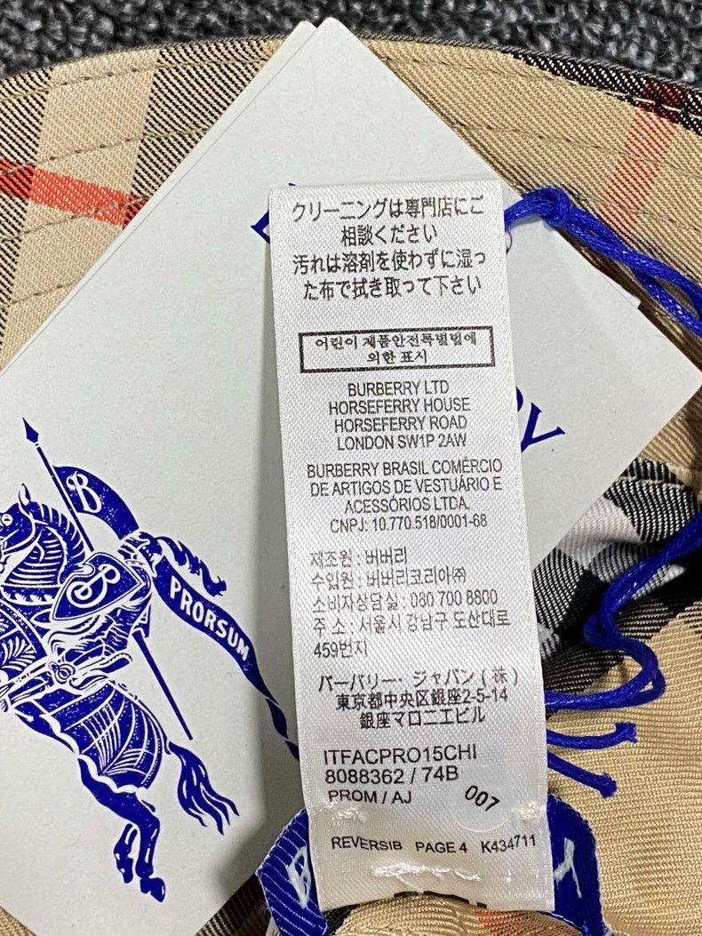 Burberry New Burberry Double-Sided Bucket Hat-yf Size ONE SIZE - 8 Thumbnail