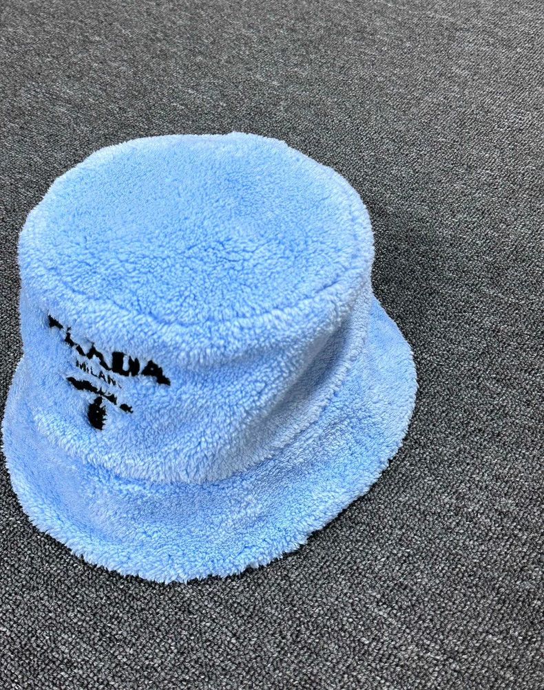 Prada Blue Plush Fisherman Hat by PRADA-yf Size ONE SIZE - 2 Thumbnail