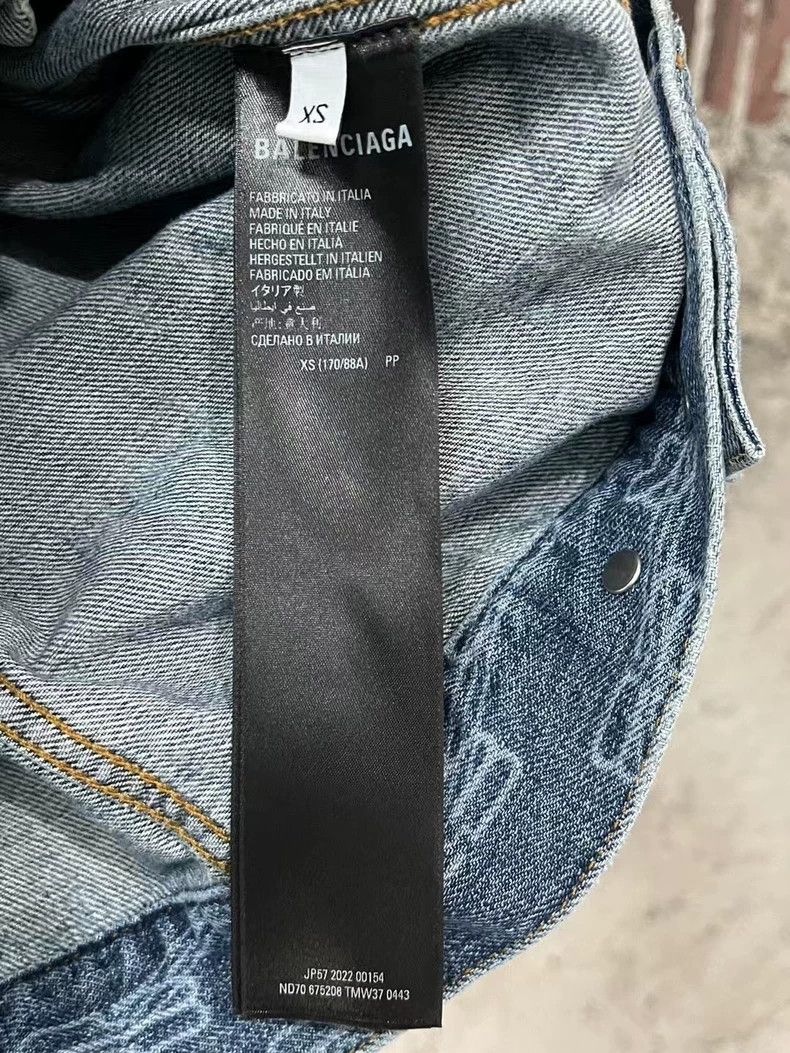 Balenciaga Balenciaga Full Print Lock Denim Jacket-yf Size US XS / EU 42 / 0 - 7 Thumbnail