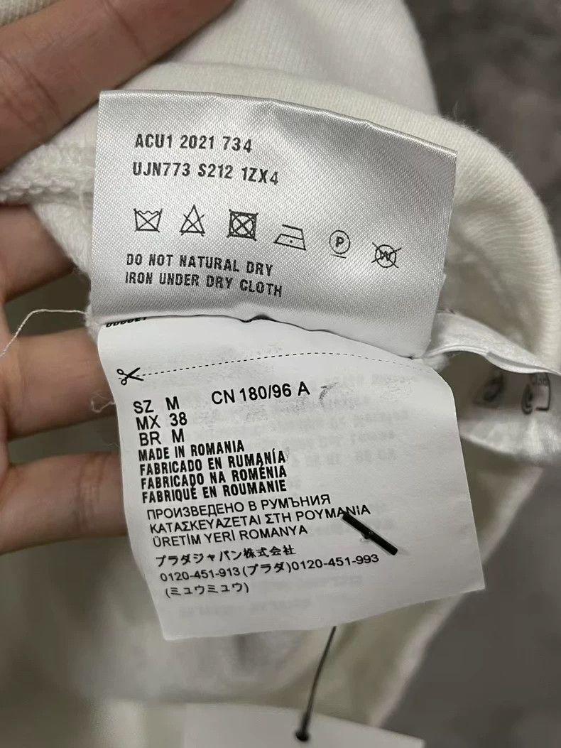 Prada Prada White Embossed Logo Short Sleeve Shirt-yf Size US M / EU 48-50 / 2 - 7 Thumbnail