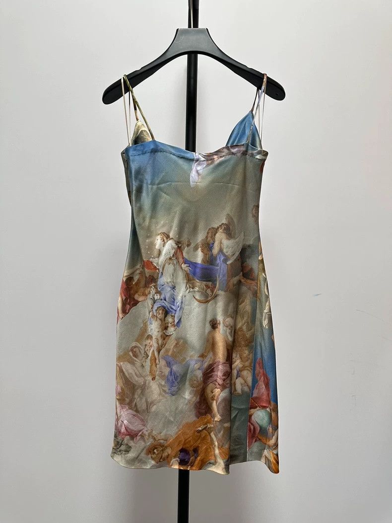 Balmain Balmain New Portrait Print Cami Dress-yf Size US 38 / EU 54 - 2 Thumbnail