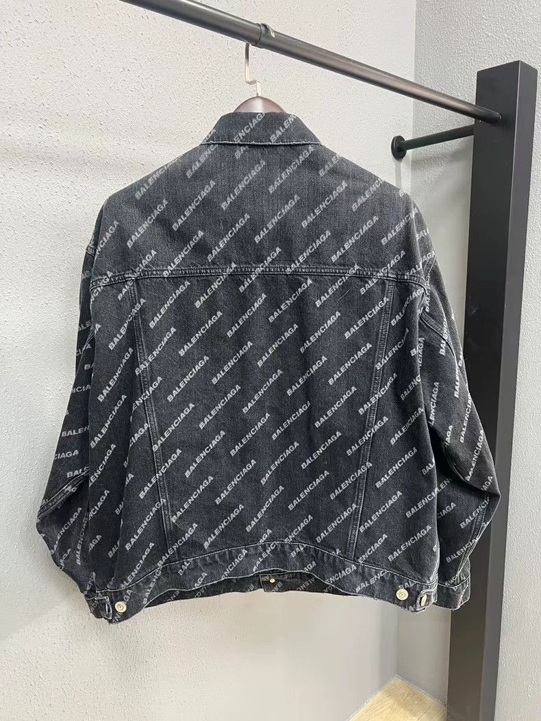 Balenciaga Balenciaga Black Print Denim Jacket-yf Size US S / EU 44-46 / 1 - 2 Thumbnail
