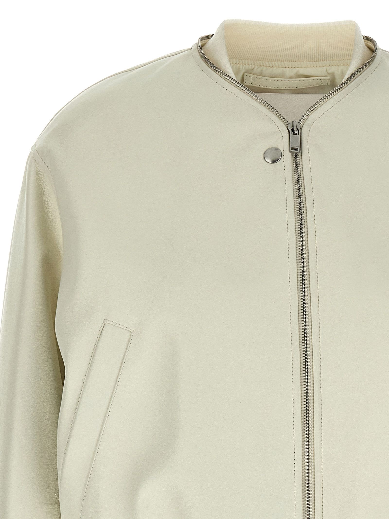 Jil Sander Leather Bomber Jacket Size S / US 4 / IT 40 - 3 Thumbnail