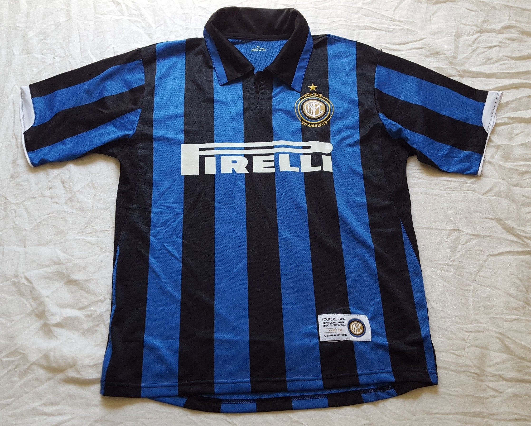 Other Inter Milan Italy Pirelli Soccer Futbol Jersey 100 Anniversary ...