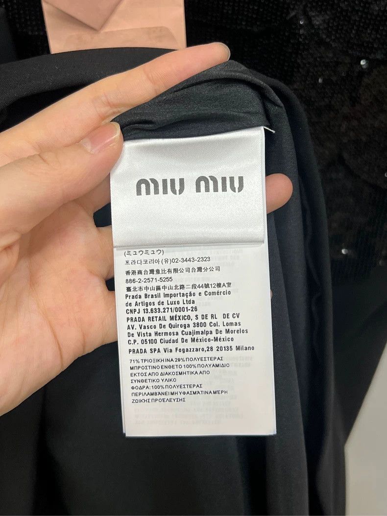 Miu Miu MiuMiu Black Sequin Pearl Button Dress-yf Size US 44 / EU 60 - 5 Thumbnail
