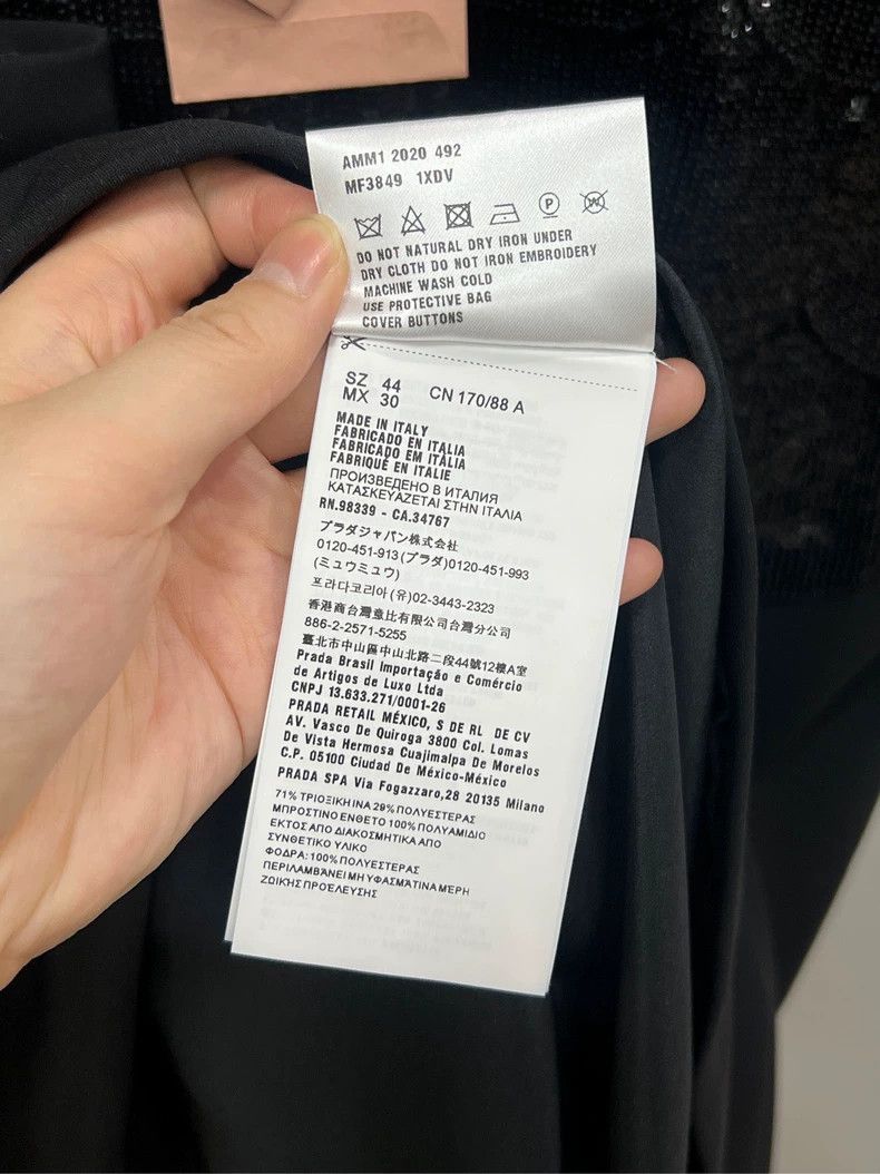 Miu Miu MiuMiu Black Sequin Pearl Button Dress-yf Size US 44 / EU 60 - 6 Thumbnail