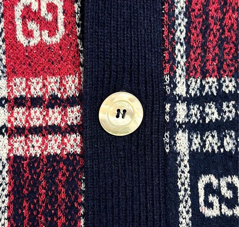 Gucci Gucci Red Plaid Wool Cardigan Sweater-yf Size US XL / EU 56 / 4 - 5 Thumbnail