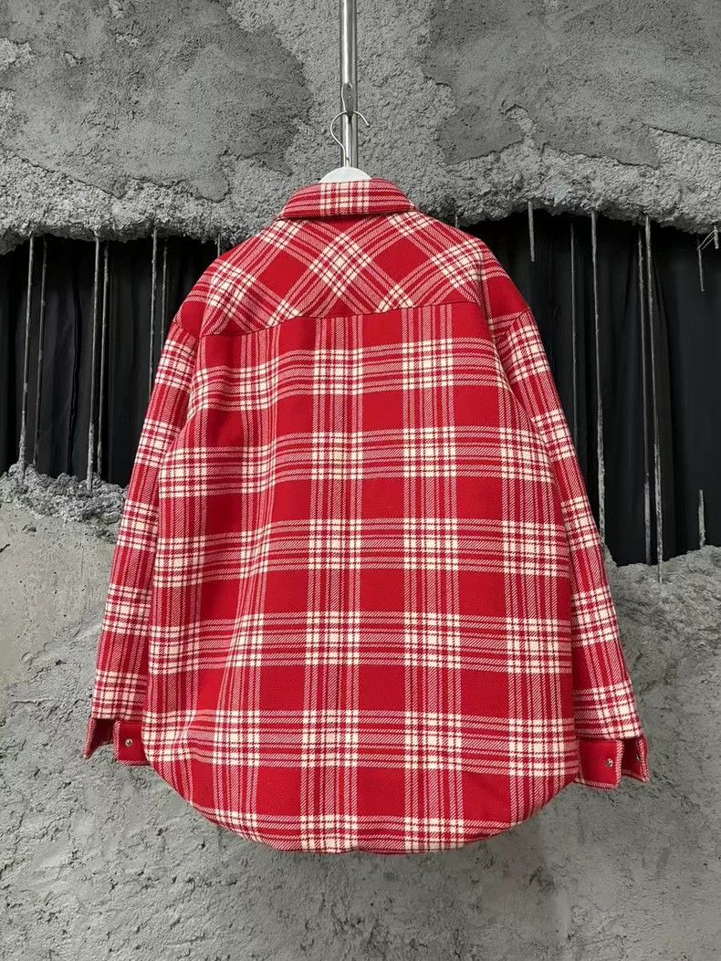 Miu Miu MiuMiu Red Plaid Cotton Jacket with Pockets-yf Size US M / EU 48-50 / 2 - 2 Thumbnail