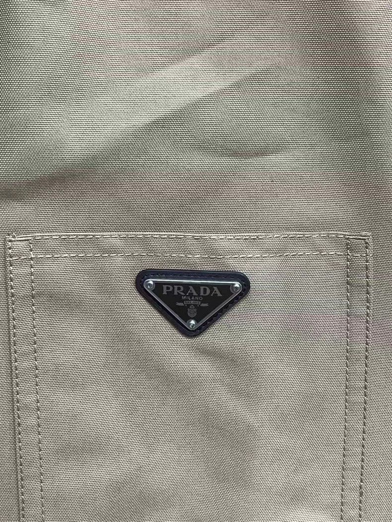 Prada Prada Khaki Canvas Work Jacket with Logo-yf Size US S / EU 44-46 / 1 - 3 Thumbnail