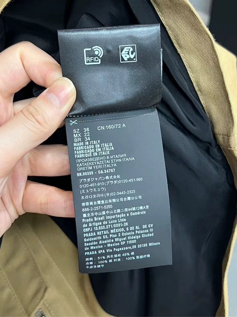 Prada Prada Khaki Canvas Work Jacket with Logo-yf Size US S / EU 44-46 / 1 - 6 Thumbnail