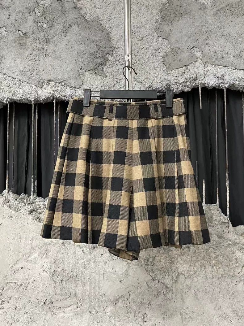 Dior Dior Brown Plaid Pleated Skirt-yf Size US 36 / EU 52 - 2 Thumbnail