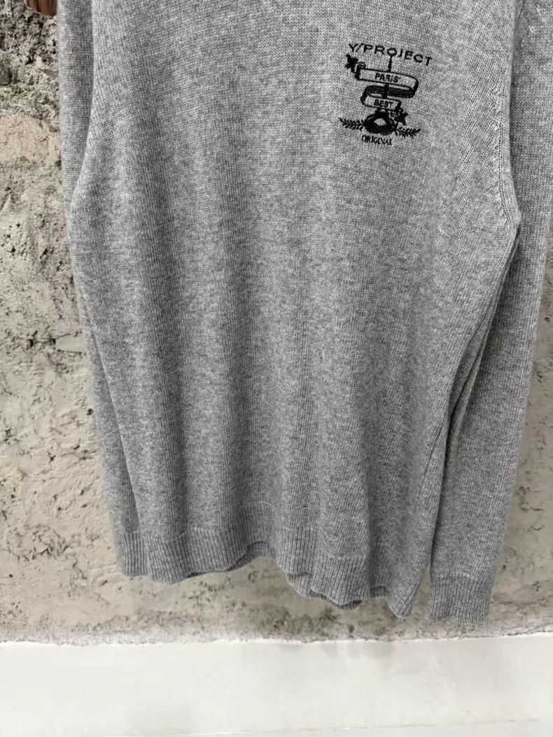 Y/Project Y/project Gray Embroidered Knit Sweater-yf Size US M / EU 48-50 / 2 - 4 Thumbnail