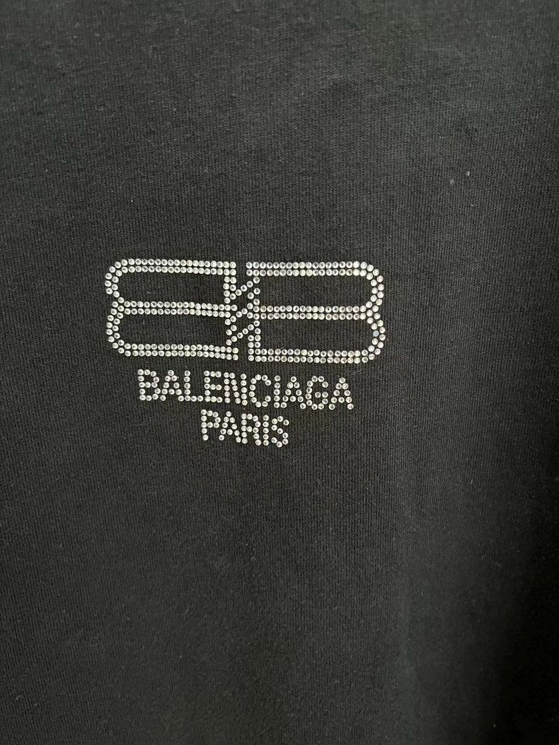 Balenciaga Balenciaga Short Sleeve T-Shirt with Crystal Logo-yf Size US L / EU 52-54 / 3 - 3 Thumbnail