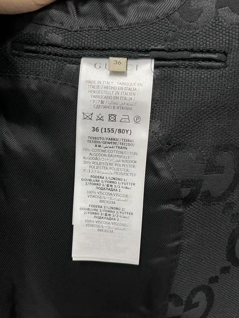 Gucci Gucci Black Logo Print Suit Jacket-yf Size US S / EU 44-46 / 1 - 7 Thumbnail