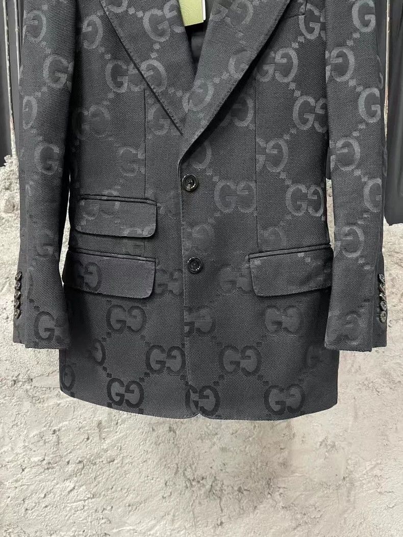 Gucci Gucci Black Logo Print Suit Jacket-yf Size US S / EU 44-46 / 1 - 4 Thumbnail