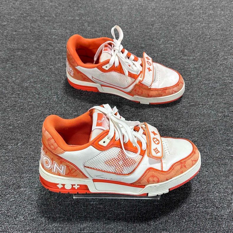 Louis Vuitton Orange and White Louis Vuitton Trainer Sneakers-yf Size US 9 / EU 42 - 3 Thumbnail